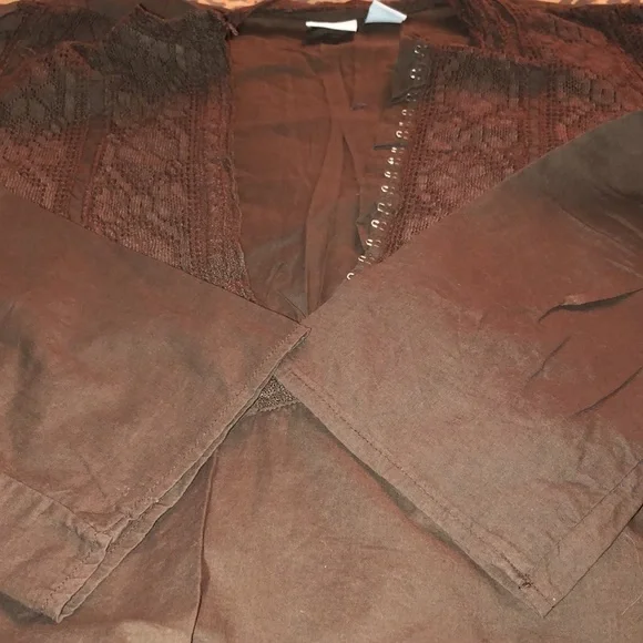 Caribbean Joe size large brown long sleeve top 100% cotton NWOT - Picture 10 of 10